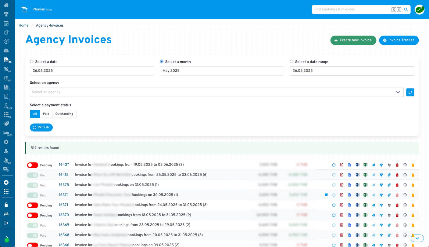 ใบแจ้งหนี้ของหน่วยงาน